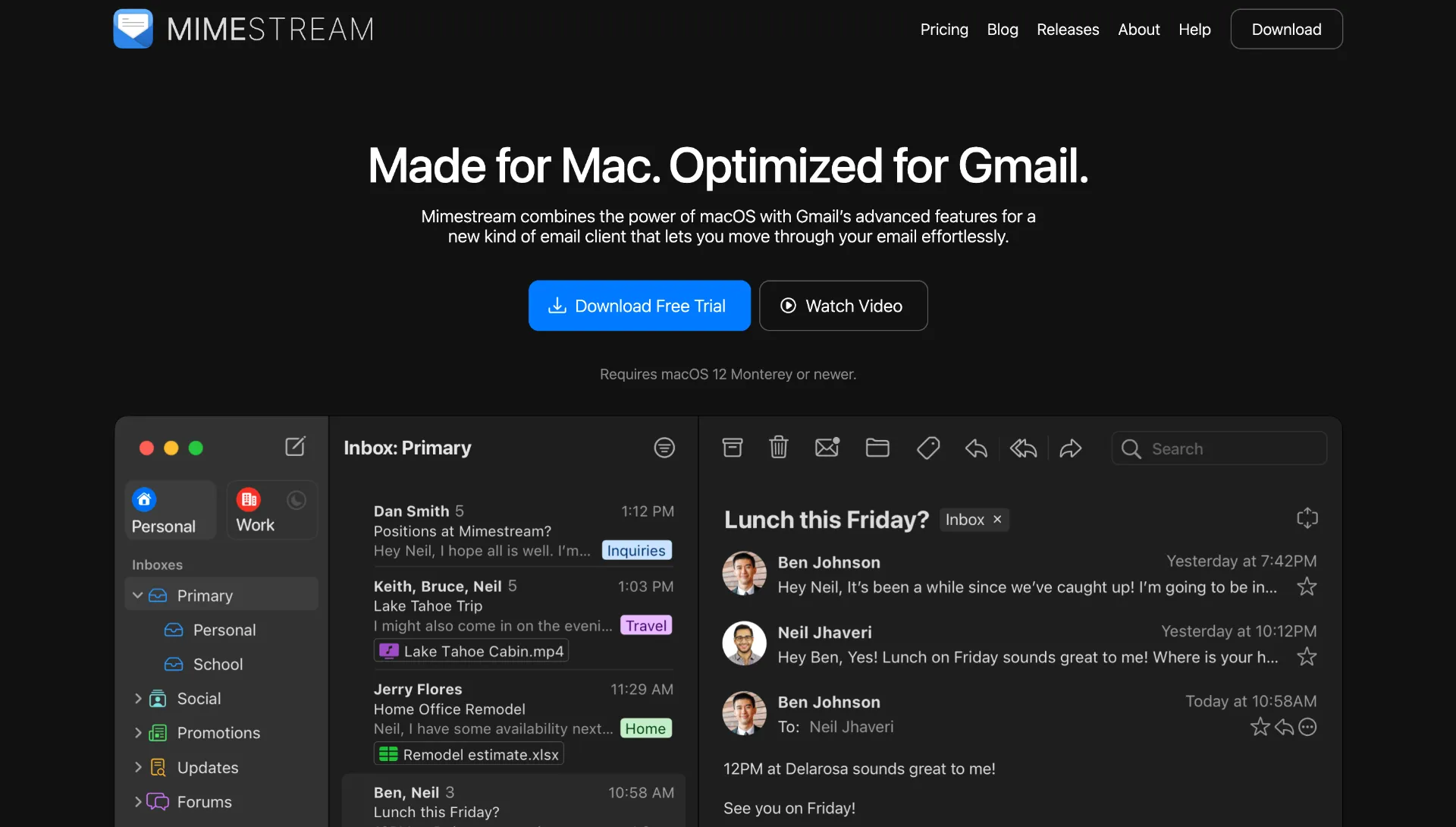 Mimestream screenshot
